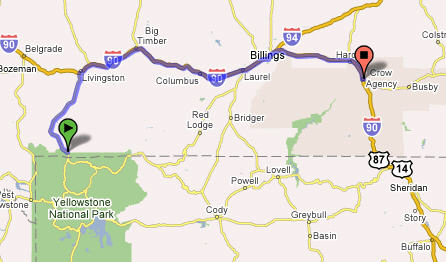 Yellowstone to LittleBigHorn 229 Miles